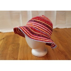 Red Ribbon stitched Sun Hat Bucket Beach 3" brim packable colorful washable  eb-78778595
